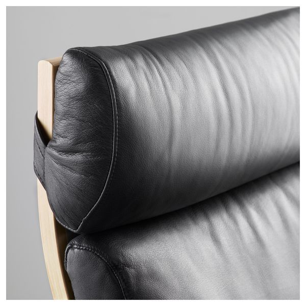 Кресло ПОЭНГ, березовый шпон, Смидиг черный - схема-чертеж с размерами