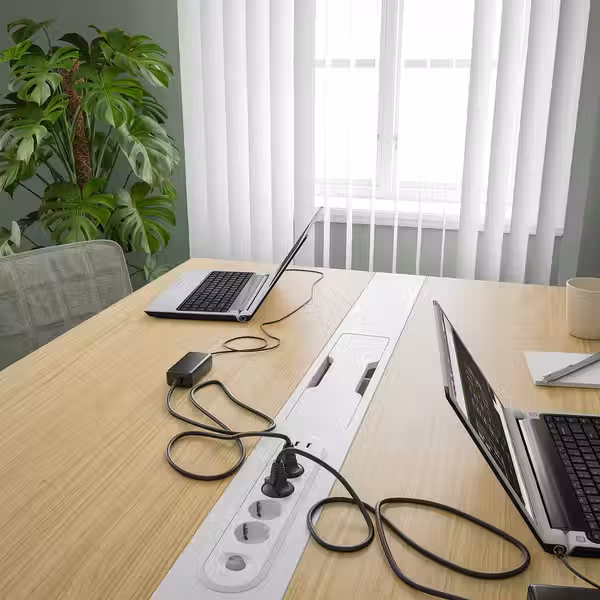 MITTZON МИТТЗОН Конференц-стол - дубовый шпон/белый 140x108x75 см - фото 3