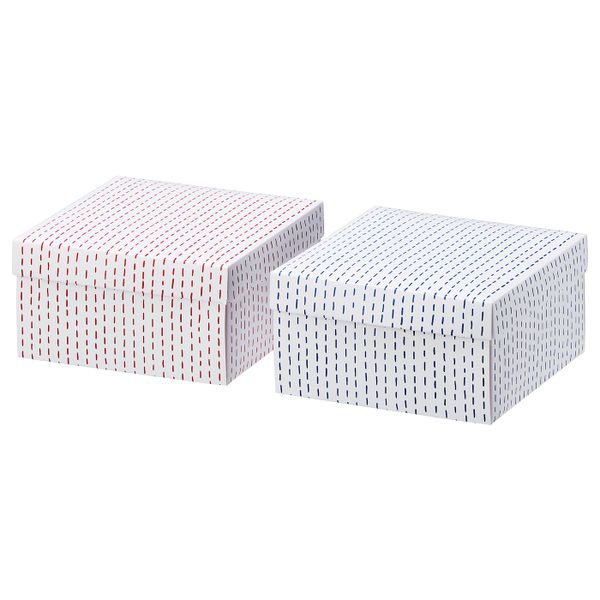 Подарочная коробка, с рисунком, 20x20x10 см IKEA ВИНТЕР 2019 504.345.43 - фото 1