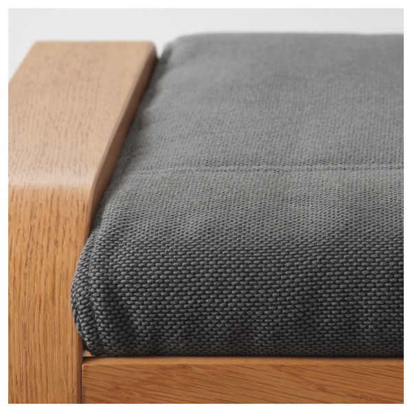 Табурет для ног ПОЭНГ, дубовый шпон, Финнста серый - фото 3