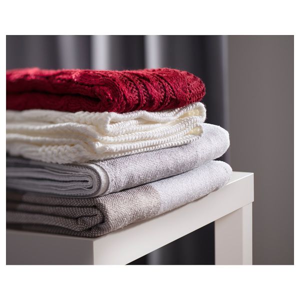 Плед, вязаный/белый с оттенком 120x180 см IKEA VIVIANNA ВИВИАННА 704.295.88 - схема-чертеж с размерами