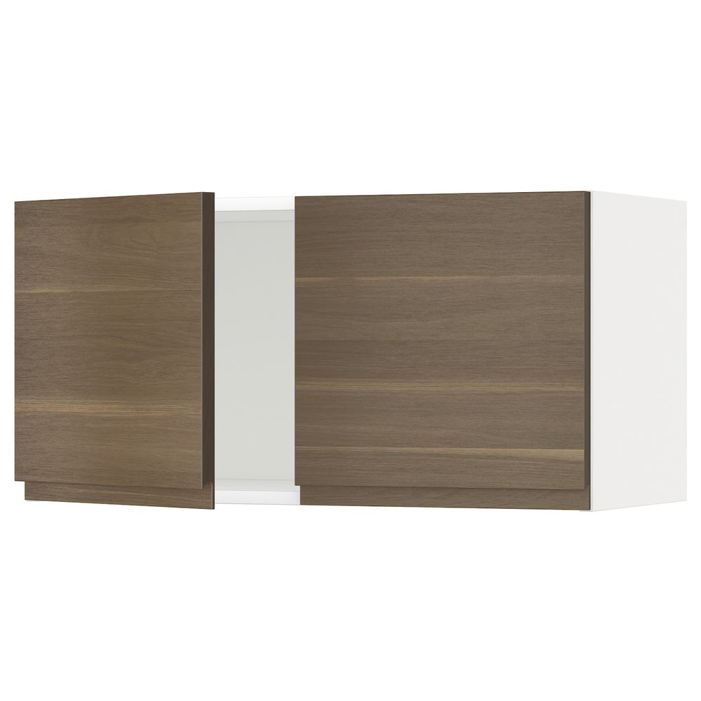 Навесной шкаф с 2 дверцами, белый/Воксторп под грецкий орех 80x40 см IKEA METOD МЕТОД 294.462.70 - фото 1