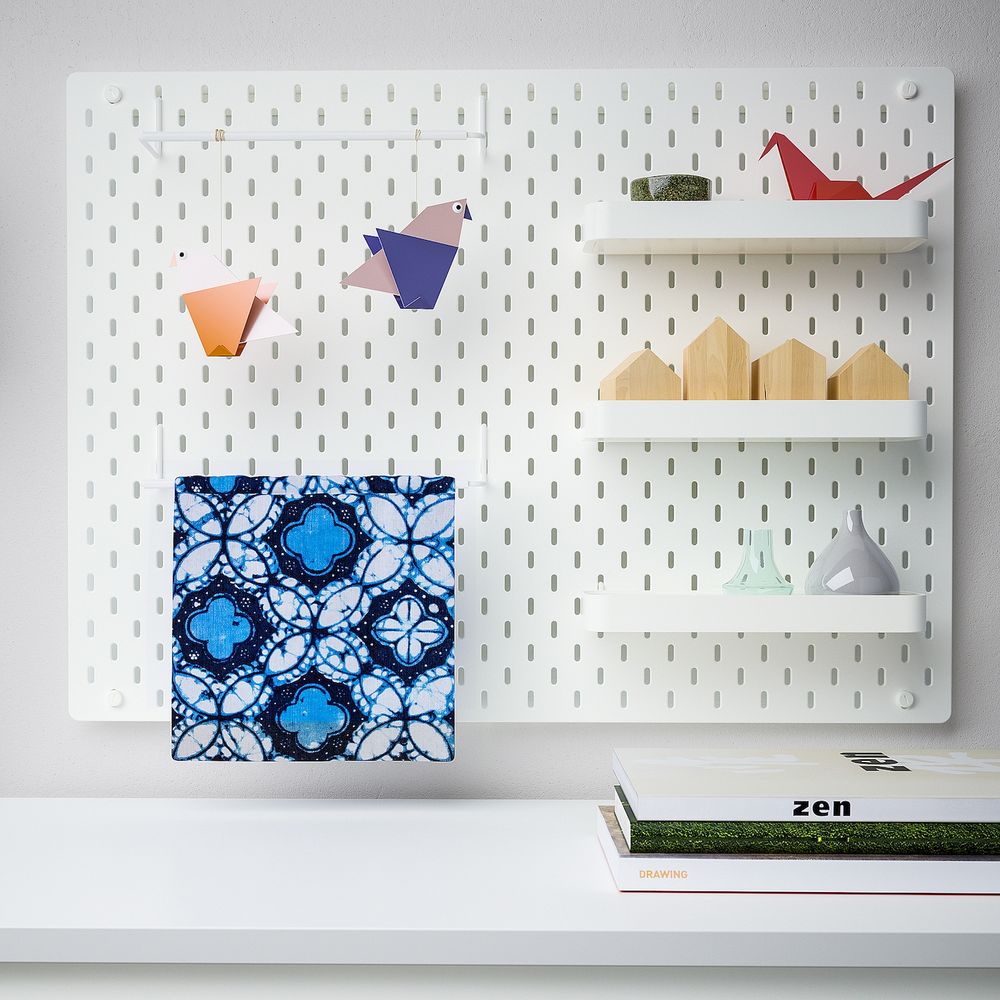 Настенная панель, комбинация, белый 76x56 см IKEA SKÅDIS СКОДИС 592.858.26 - фото 1