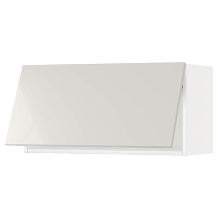 Навесной горизонтальный шкаф, белый/Рингульт светло-серый 80x40 см IKEA METOD МЕТОД 793.939.00