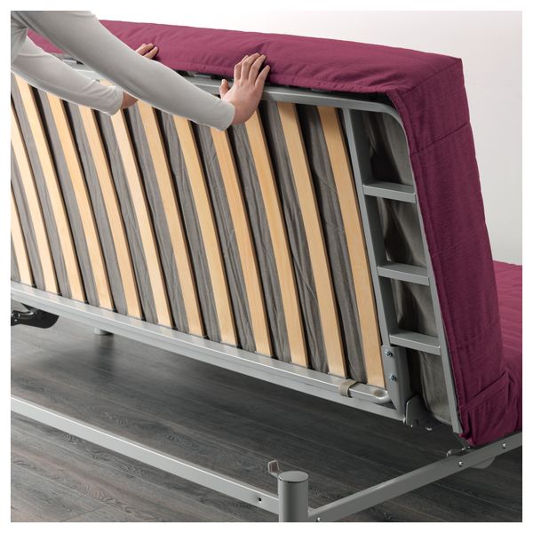 Диван-кровать 3-местный БЕДИНГЕ ЛЁВОС, Книса малиновый - фото 3