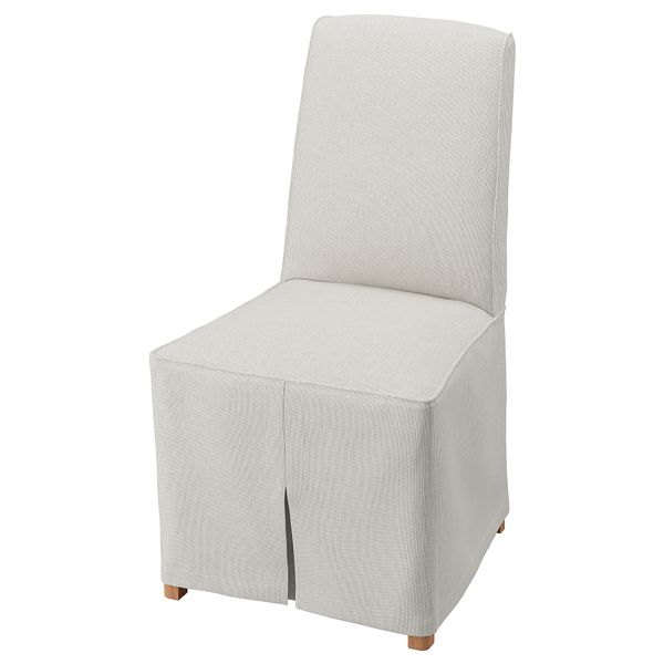 Стул с длинным чехлом, под дуб Kolboda бежевый, темно-серый IKEA BERGMUND БЕРГМУНД 093.846.02 - фото 2