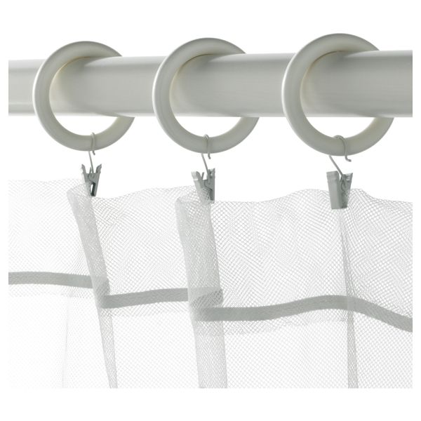 Гардин кольцо с зажимом и крючком ПОРТИОН, белая морилка (47 мм) - фото 2