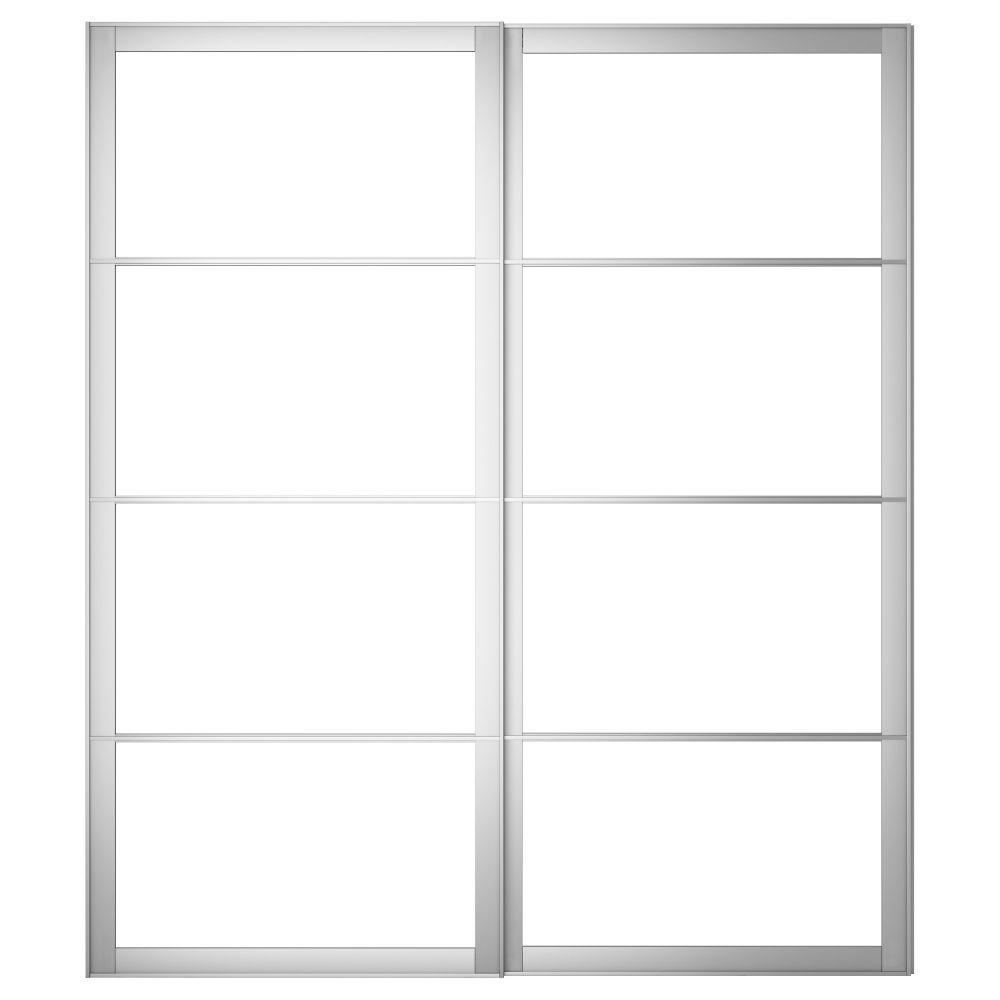 Рама для раздвижной дверец, с направляющими, 2 шт ПАКС, алюминий - схема-чертеж с размерами