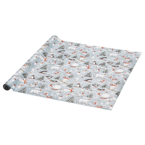 Рулон оберточной бумаги, анималистический орнамент серый 3x0.7 м IKEA VINTER 2020 ВИНТЕР 2020 504.714.27 - фото 1