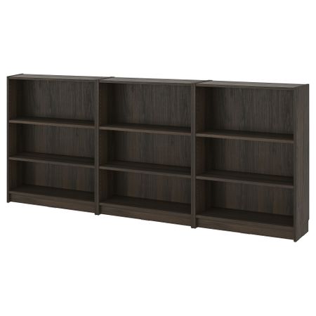 Стеллаж комбинация, темно-коричневый под дуб, 240x28x106 см IKEA BILLY БИЛЛИ 795.818.21