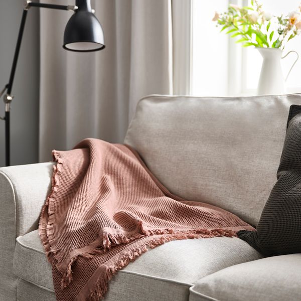 Плед, бледно-розовый, 130x170 см IKEA KLOTSTARR 705.620.30 - фото 4