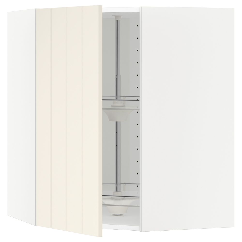 Угловой навесной шкаф с вращающейся секцией МЕТОД, белый, Хитарп белый с оттенком - схема-чертеж с размерами