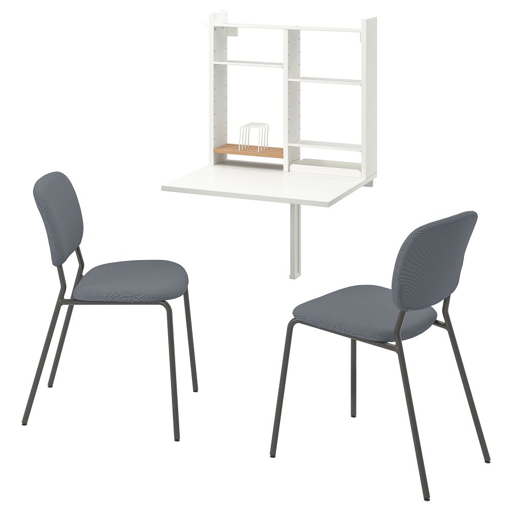 Стол и 2 стула, темно-серый-белый IKEA NORBERG НОРБЕРГ, KARLJAN КАРЛ-ЯН 794.808.36 - фото 1