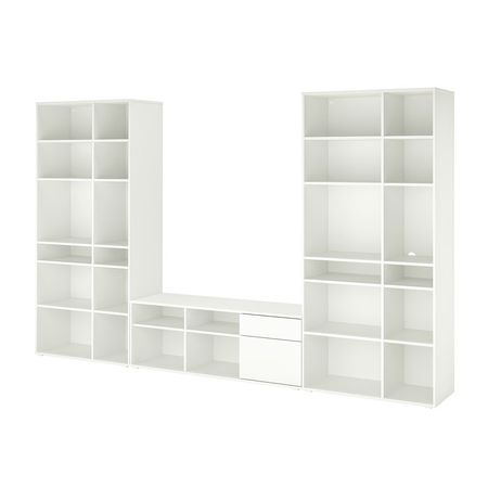 VIHALS Комбинация для хранения/под ТВ - белый 337x37x200 см