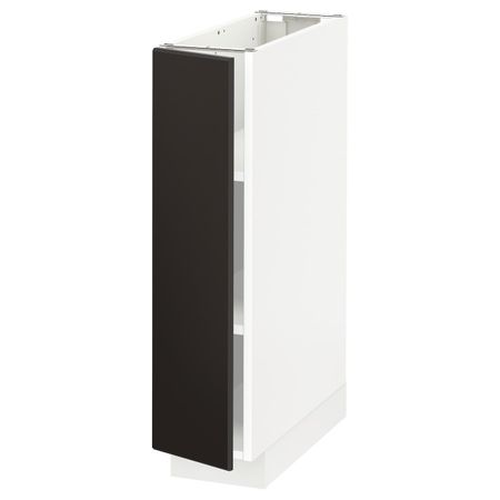 Напольный шкаф с полками, белый/Кунгсбакка антрацит 20x60 см IKEA METOD МЕТОД 094.471.38