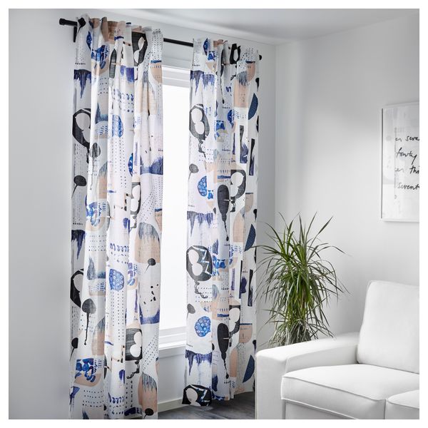 Гардины, 1 пара СИЛВЕРБЮСКЕ, разноцветный (145x300 см) - фото 2