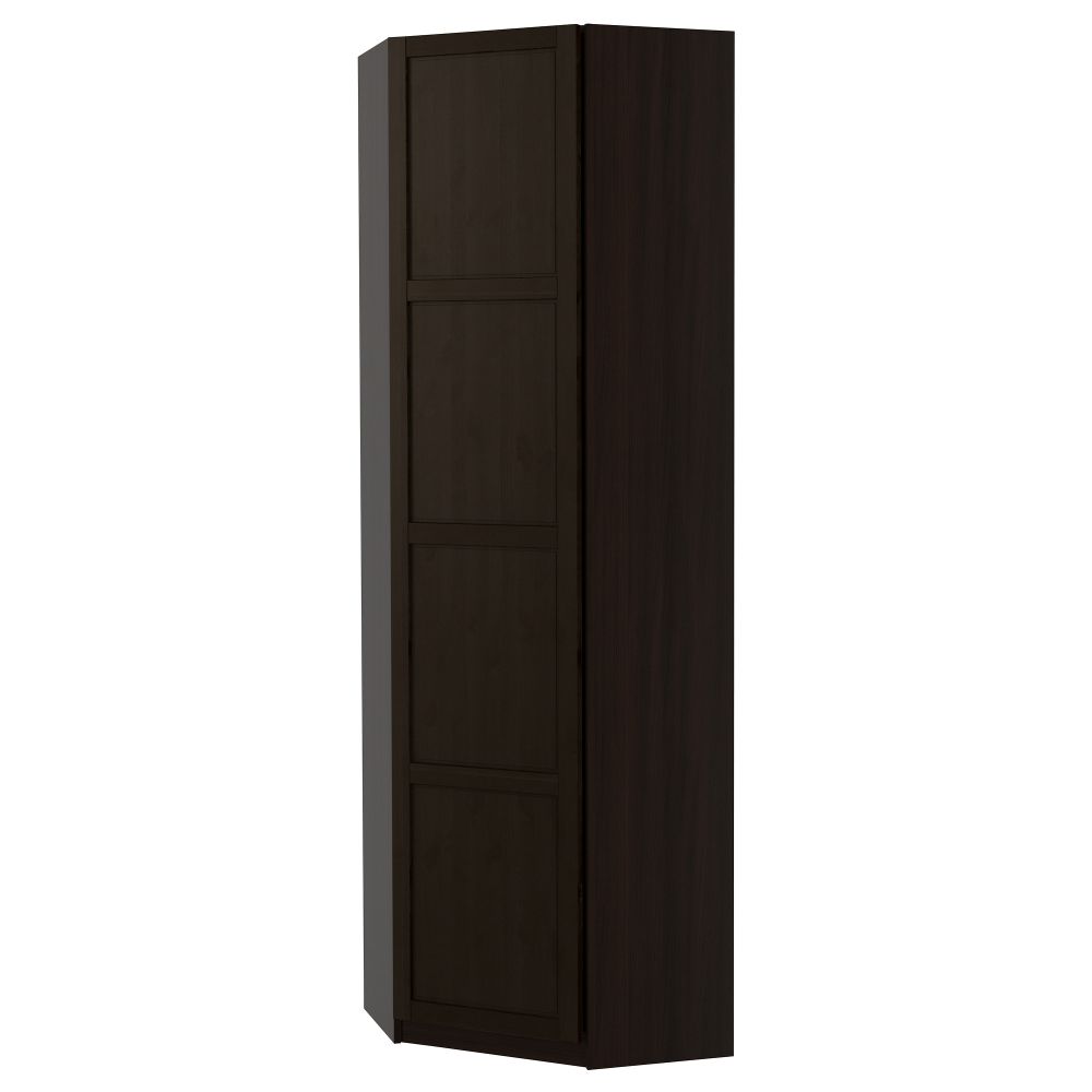 Гардероб угловой ПАКС, черно-коричневый, Хемнэс черно-коричневый - фото 1