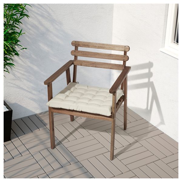 Стол + 4 кресла, для сада АСКХОЛЬМЕН, серо-коричневая морилка серо-коричневый - фото 3