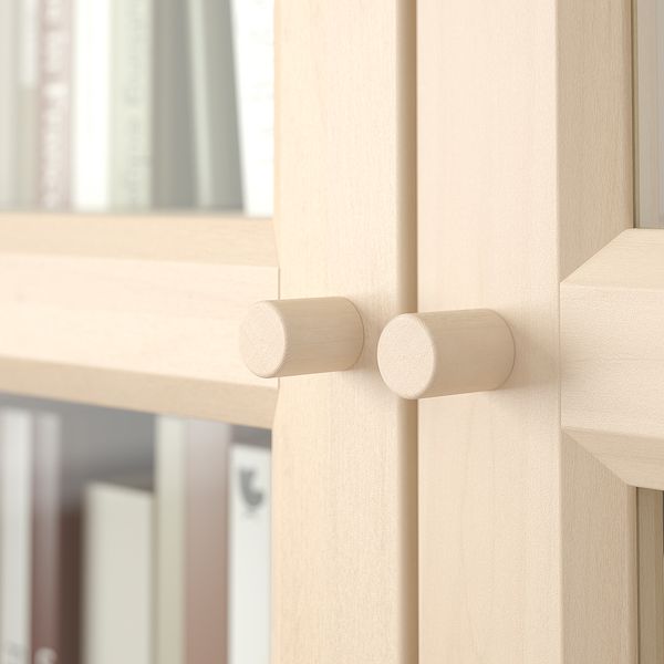 Стеллаж со стеклянными дверцами, под березу, 80x30x202 см IKEA BILLY БИЛЛИ, OXBERG ОКСБЕРГ 794.833.16 - фото 5