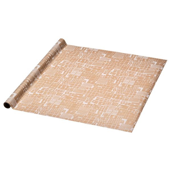 Рулон оберточной бумаги, с рисунком, коричневый, 3x0.7 м IKEA ВИНТЕР 2019 204.315.17 - фото 1