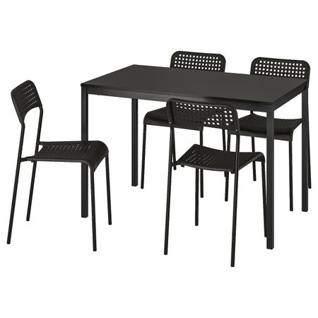 Стол и 4 стула, черный 110 см IKEA TÄRENDÖ ТЭРЕНДО / ADDE АДДЕ 792.297.78