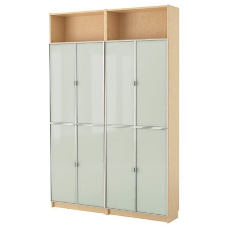 Стеллаж БИЛЛИ / МОРЛИДЕН, березовый шпон (160x237x28 см)