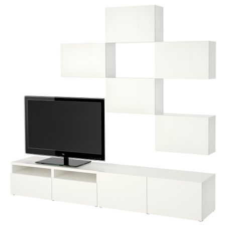 Шкаф для ТВ, комбинация БЕСТО, Лаппвикен белый (240x20/40x204 см)