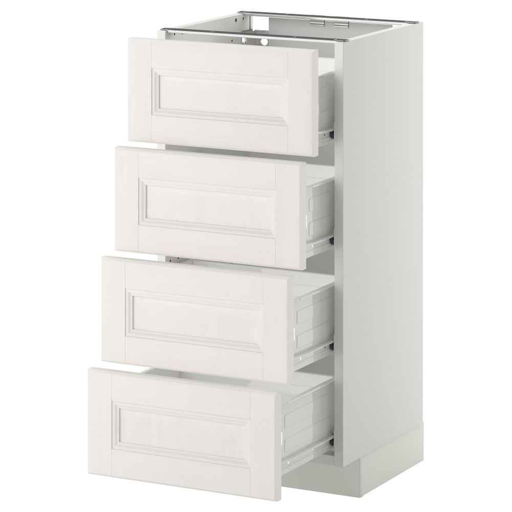 Напольный шкаф 4 фронтальных панели/4 ящика МЕТОД / ФОРВАРА, белый, Лаксарби белый - схема-чертеж с размерами
