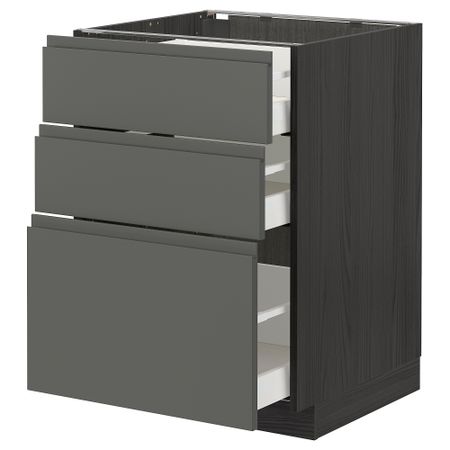 Напольный шкаф с 3 ящиками, 60x60 cm IKEA METOD МЕТОД, MAXIMERA МАКСИМЕРА 193.109.84