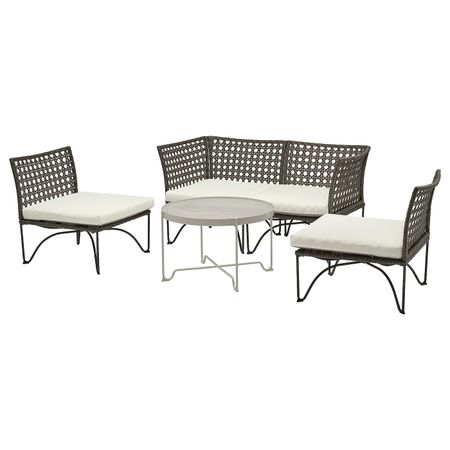 4-местный комплект садовой мебели, темно-серый/Куддарна бежевый IKEA JUTHOLMEN ЮТХОЛЬМЕН 393.851.48