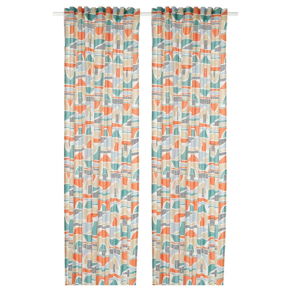 Гардины, 2 шт., разноцветный 145x300 см IKEA MARTORN МАРТОРН 604.628.23 - фото 1