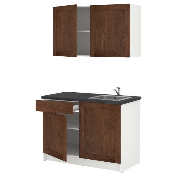 Кухня, под коричневый мореный ясень 120x61x220 см IKEA KNOXHULT КНОКСХУЛЬТ 994.177.78 - фото 1