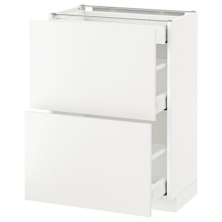 Напольный шкаф/2фасада/3ящика, белый/Хэггеби белый 60x37 см IKEA METOD МЕТОД / MAXIMERA МАКСИМЕРА 992.315.20