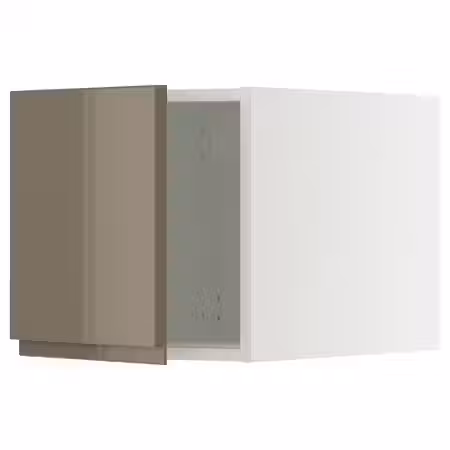 METOD Верхний шкаф - белый/Voxtorp глянцевый темный серо-коричневый 40x40 см
