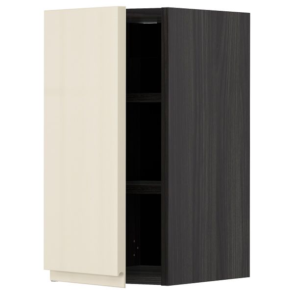 Шкаф навесной с полкой, черный, Воксторп глянцевый светло-бежевый 30x60 см IKEA МЕТОД 793.027.78 - схема-чертеж с размерами