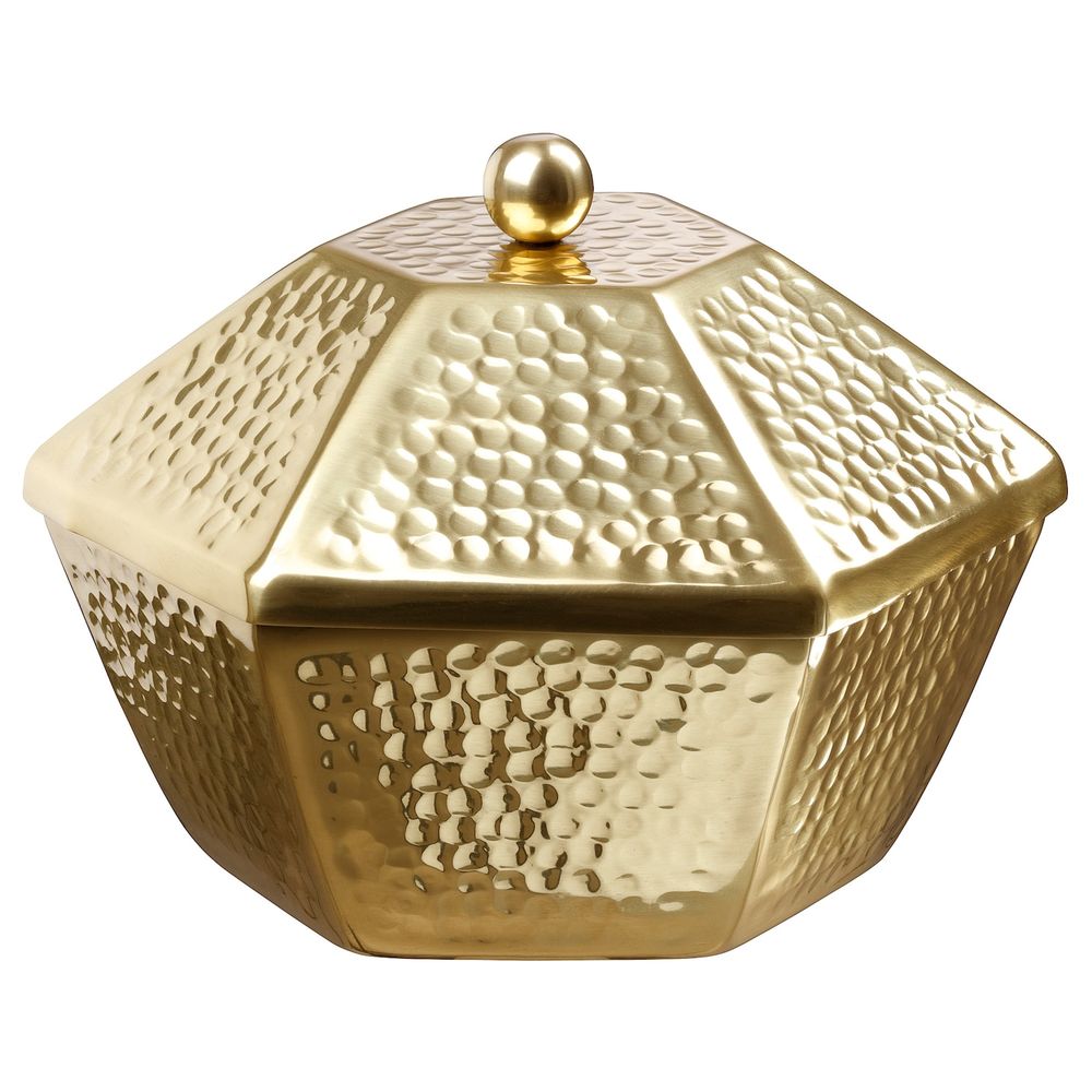 Сервировочная миска с крышкой, золотой 25 см IKEA LJUVARE ЛЬЮВАРЕ 104.921.20 - фото 1