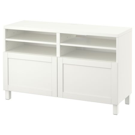 Тумба под ТВ, с дверцами БЕСТО, Ханвикен белый (120x40x74 см)
