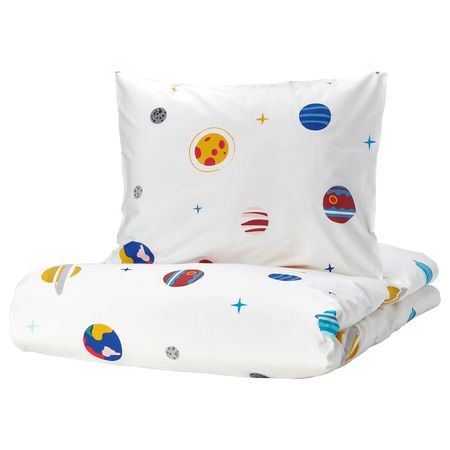 AFTONSPARV Пододеяльник и наволочка - космос/разноцветный 150x200/50x60 см