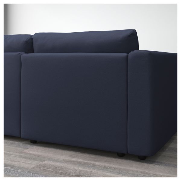 5-местный угловой диван ВИМЛЕ, с козеткой, Оррста черно-синий - схема-чертеж с размерами