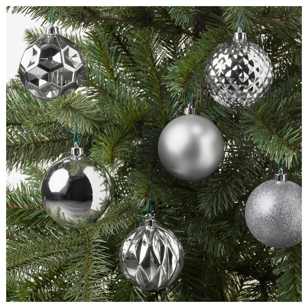 Украшение, шар ВИНТЕР 2017, серебристый (8 см) - схема-чертеж с размерами