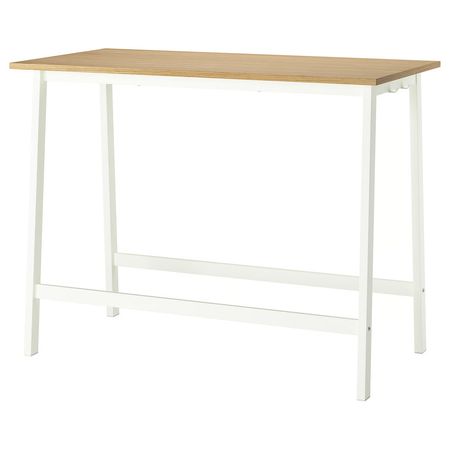 MITTZON Конференц-стол - дубовый шпон/белый 140x68x105 см