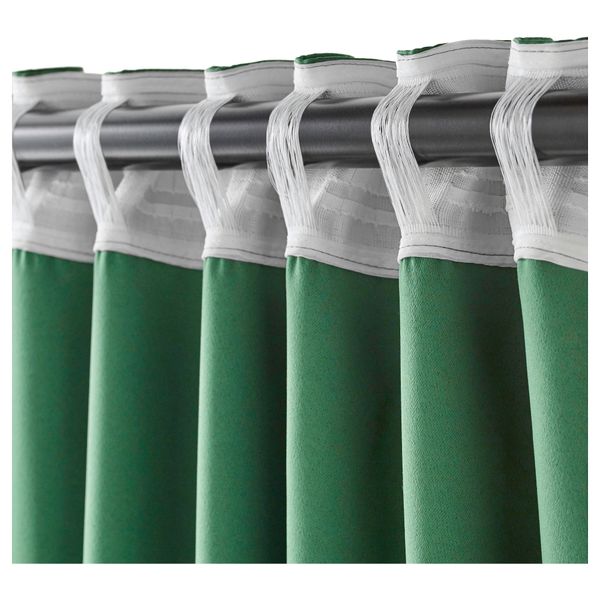 Гардины, блокирующие свет, 1 пара ВЕРНА, зеленый (145x300 см) - фото 3