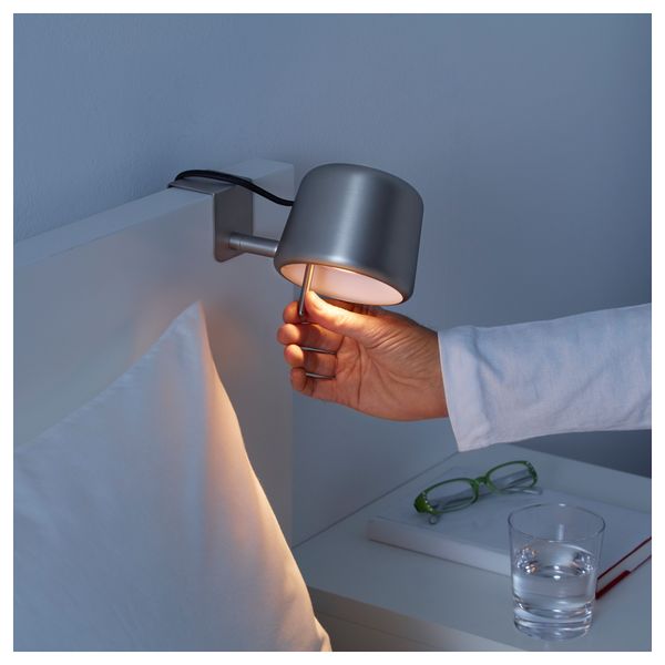 Лампа с зажимом ВАРВ, серебристый - схема-чертеж с размерами