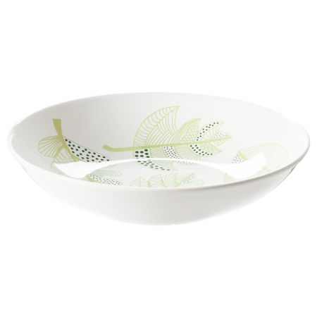Тарелка глубокая ЭВЕРЕНС, белый, зеленый (24 см)