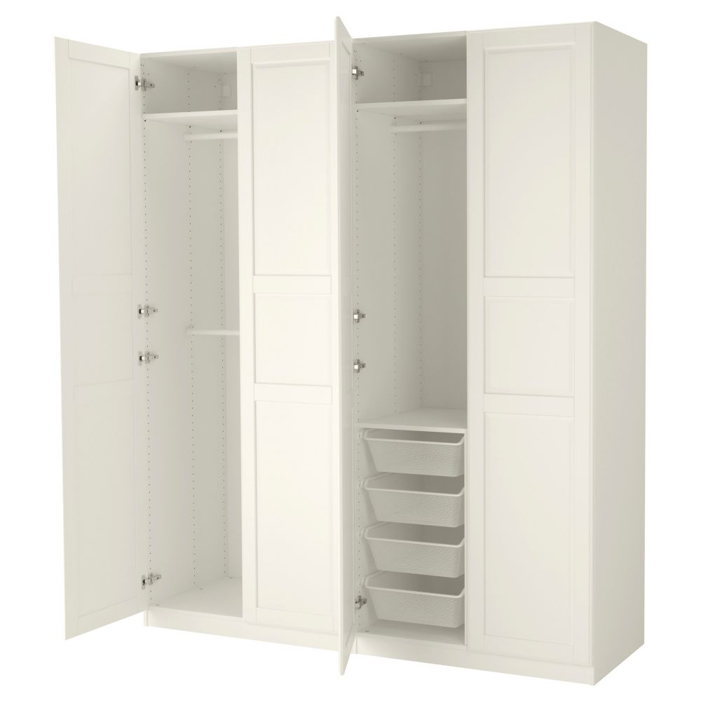Гардероб, белый Tyssedal белый, 200x60x236 см IKEA PAX ПАКС 690.960.00 - фото 1