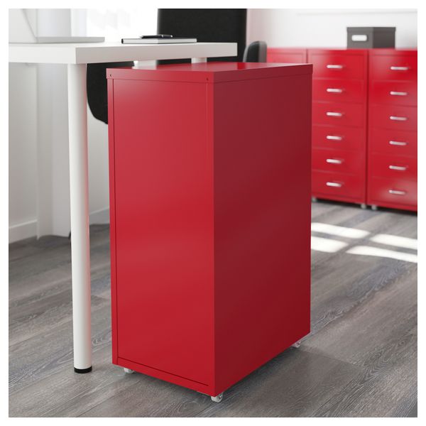 Тумба с ящиками на колесах ХЕЛЬМЕР, красный (28x69 см) - фото 3