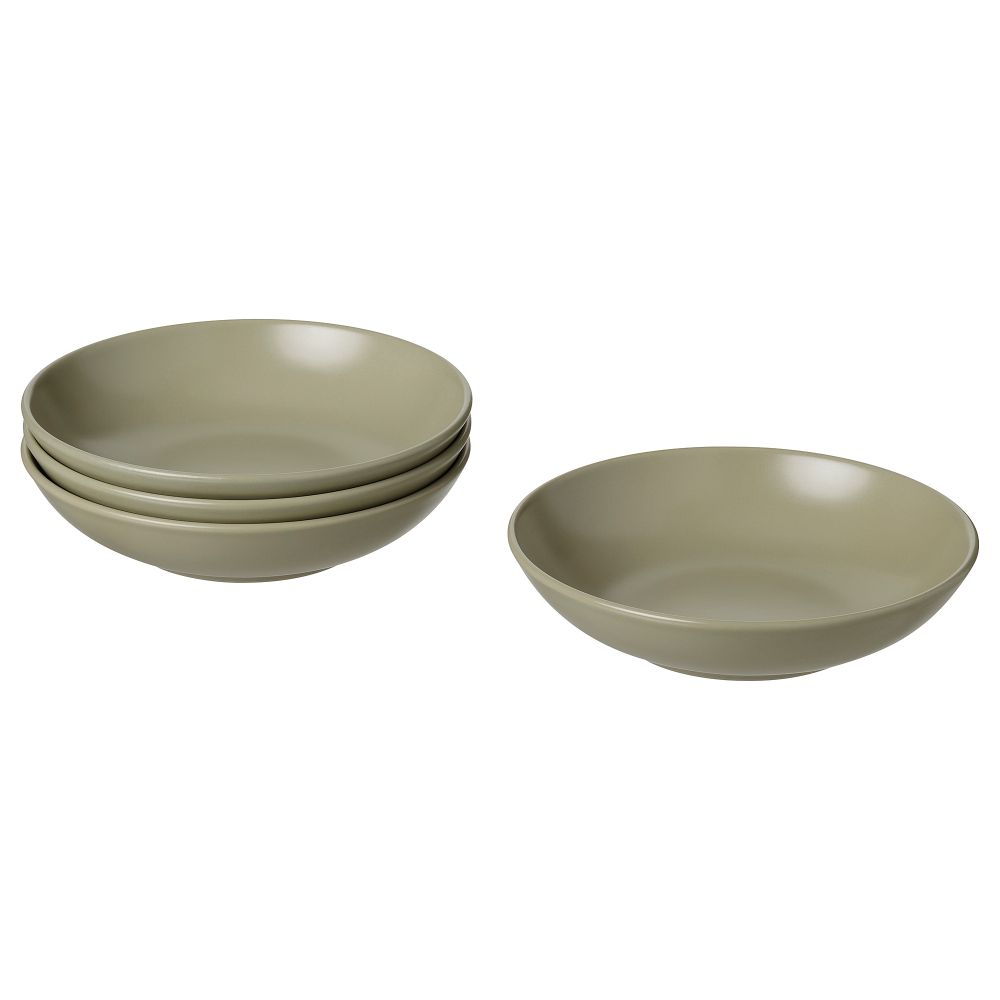 Тарелка глубокая, 19 см, матовая поверхность зеленый IKEA FÄRGKLAR ФЭРГКЛАР 005.412.15 - фото 1