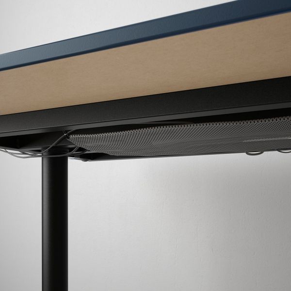 Стол с экраном, линолеум синий, черный 160x160 120 см IKEA БЕКАНТ 692.880.37 - фото 3