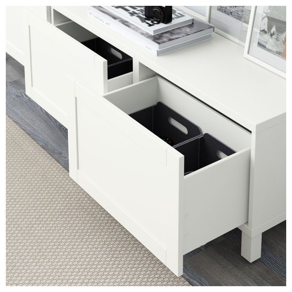 Комбинация для хранения с ящиками БЕСТО, Ханвикен белый (180x40x48 см) - фото 3