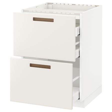 Напольный шкаф, 2 фронтальных панели, 3 ящика МЕТОД / МАКСИМЕРА, белый, Мэрста белый